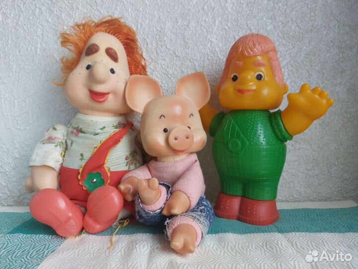 Игрушки СССР, винтаж, ретро. Карлсон и Хрюша