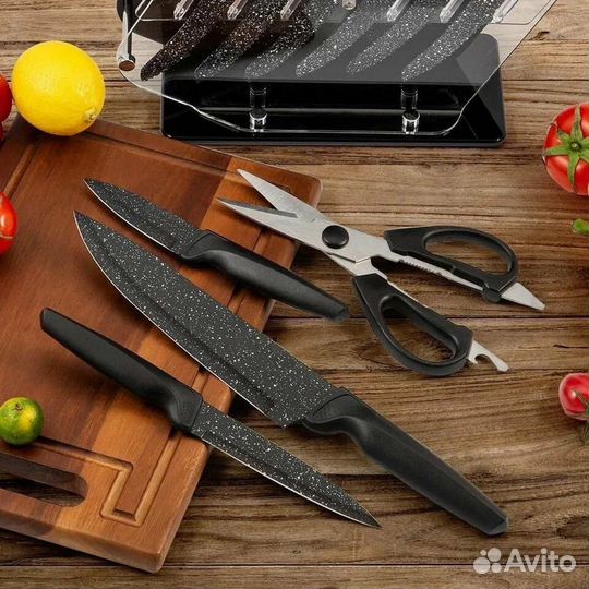 Набор кухонных ножей 17 предметов на подставке