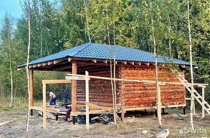 Сруб бани 5,5х5,5м+3м, с Доставкой