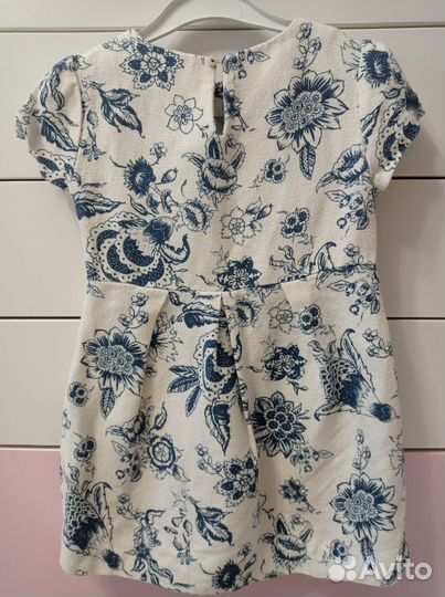 Платье для девочки, лен+хлопок, 122, Zara