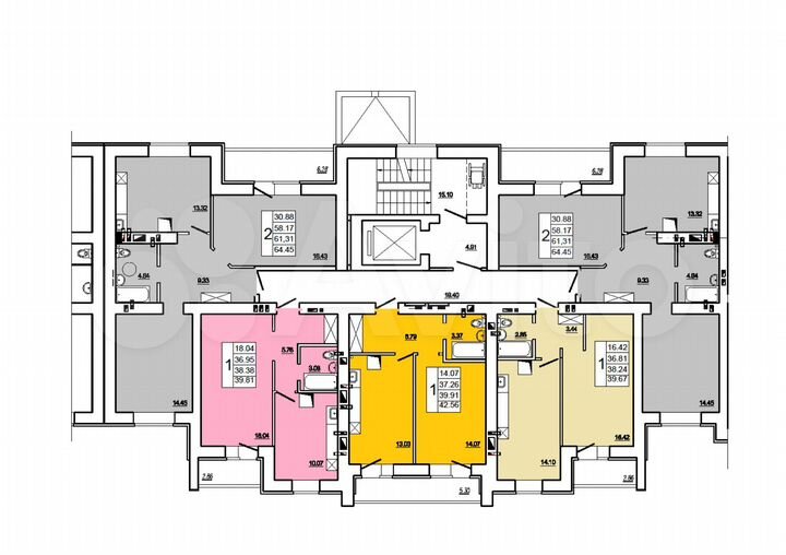 2-к. квартира, 58,2 м², 4/10 эт.