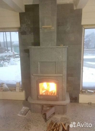 Печь полностью из натурального камня