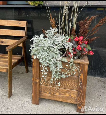 Кашпо деревянное уличное