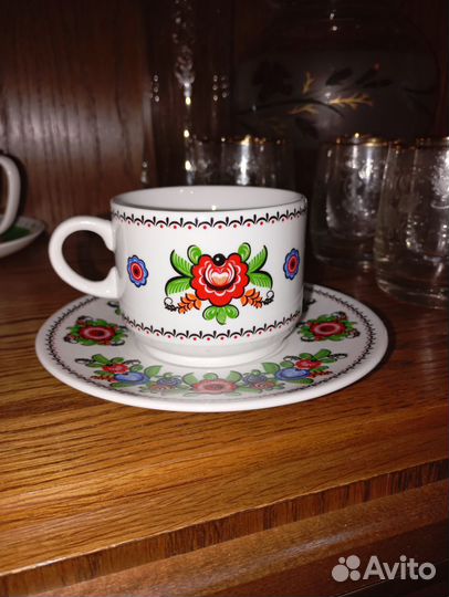 Чашка с блюдцем Дулево редкая