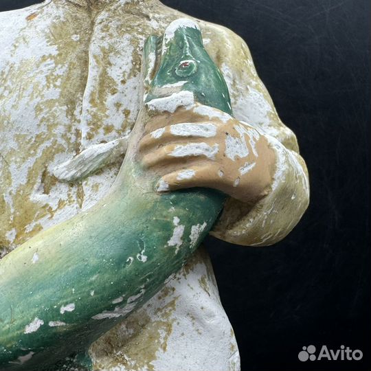 Статуэтка гипсовая емеля С щукой СССР