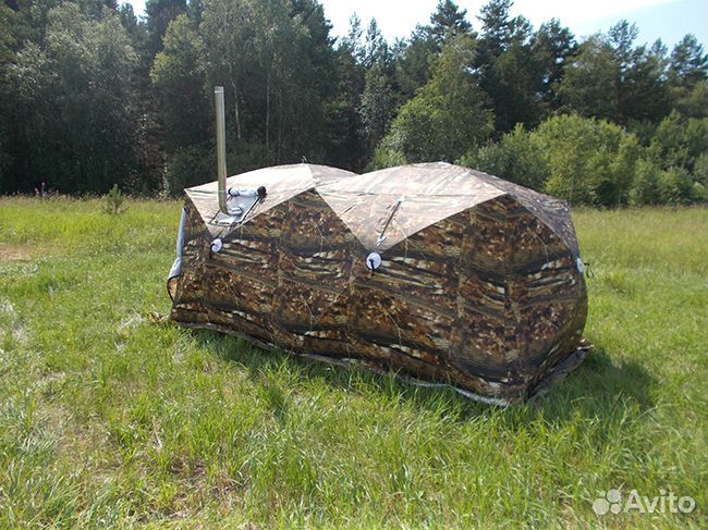 Палатка Куб 2,20 3-сл Дуплекс Уралзонт+дымоход