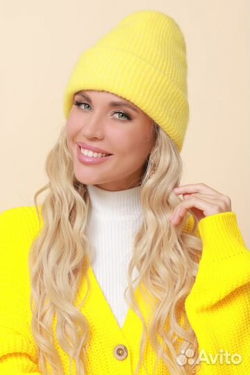 Шапка бини шерстяная 4 расцветки