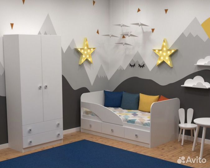 Детская кровать 80х160 с бортиком