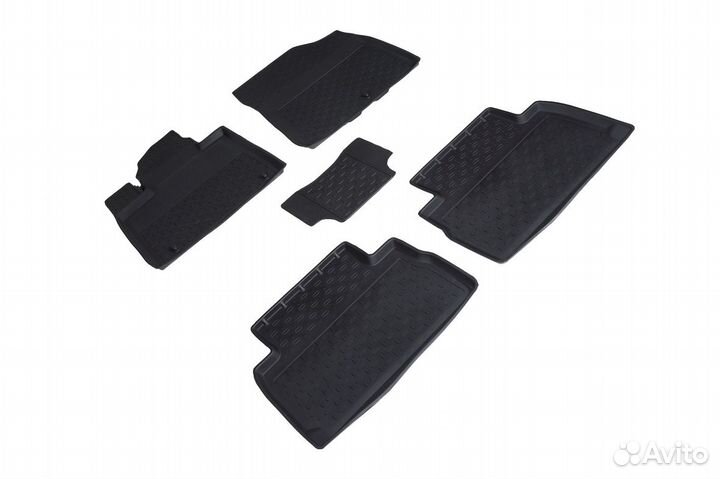 Резиновые коврики для Hyundai santa FE 4 (5 мест)