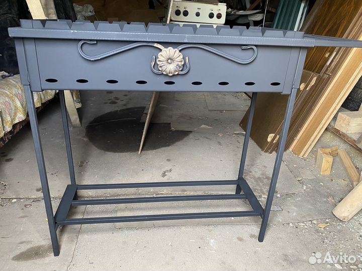 Мангал с печью под казан и крышей