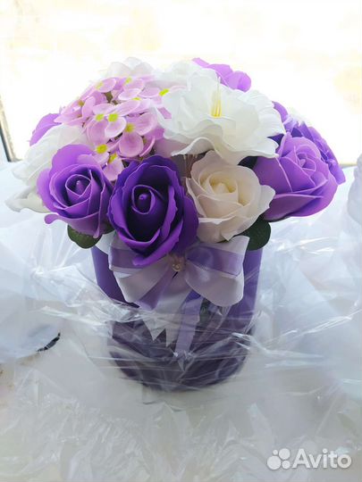 Роза,букет из мыла