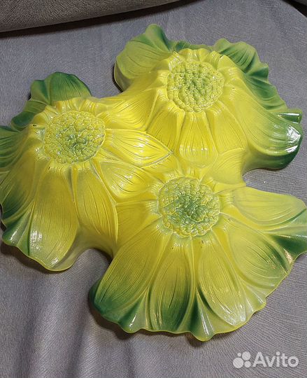 Блюдо цветное стекло Walther-Glas Германия, СССР