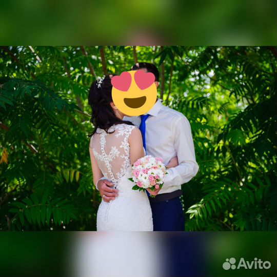 Свадебное платье 42 44 бу