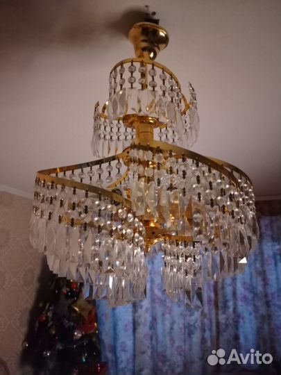 Люстра хрустальная винтаж Польша