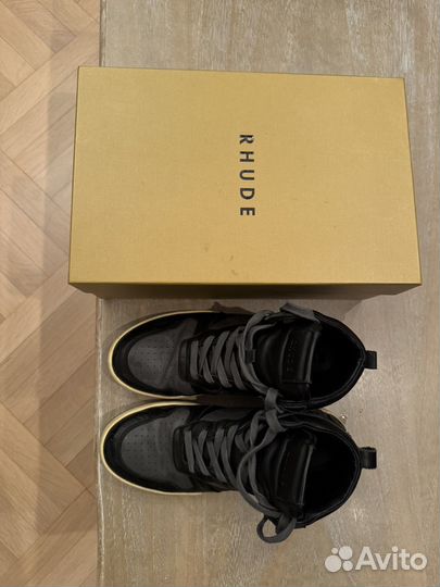 Кроссовки rhude Black & Grey Rhecess Hi Sneakers