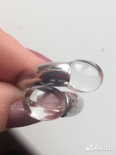 Кольцо Baccarat с хрусталем, серебро 925