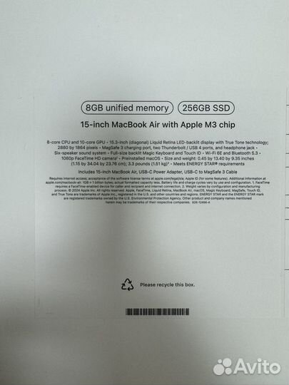 MacBook Air 15 M3 8GB 256GB Space Gray