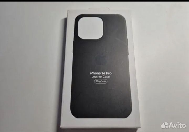 Чехол на iPhone 14 pro черный экокожа реплика