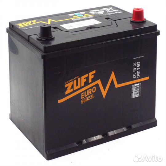 Аккумулятор для авто zuff asia 55D23L 60 Ач о.п