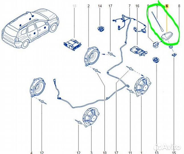 Антенна Renault Duster HJD K9KR858D165848 2021