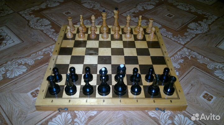 Деревянные шахматы СССР 1986г