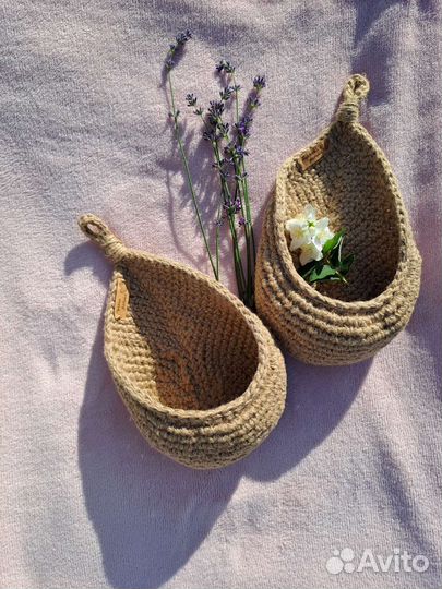 Корзина из джута для хранения вещей