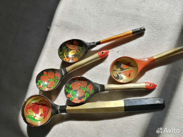 Ложки деревянные СССР роспись