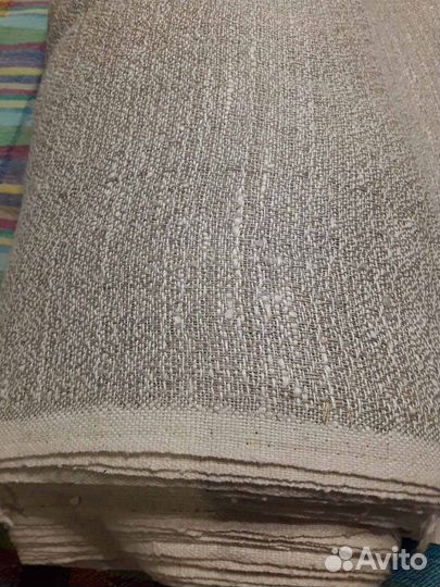 Отрезы ткани лён разные цвета