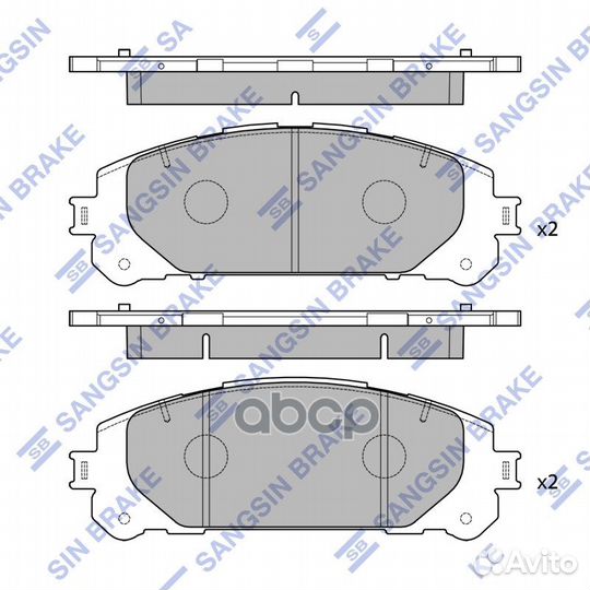 Колодки тормозные передние highlander 2021 SP44