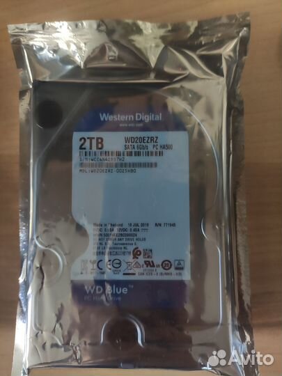 HDD WD Blue 2 Тб новые, не китай