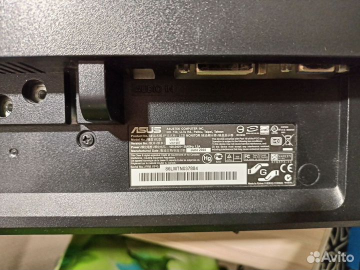 Монитор для компьютера Asus vw198 размер 19'