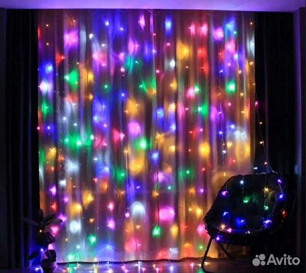 Гирлянда штора с пультом дистанционного управления