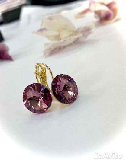 Серьги с кристалами swarovski