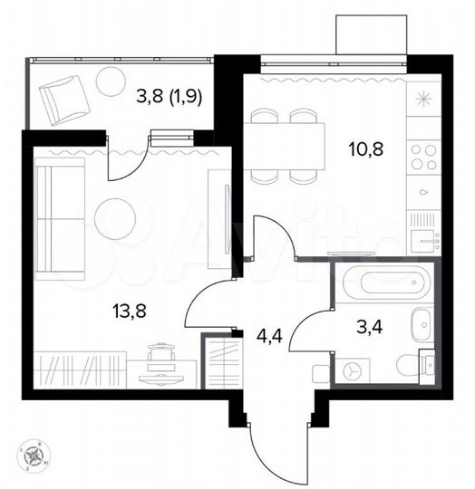 1-к. квартира, 34,3 м², 10/20 эт.