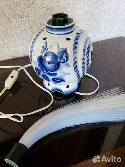 Лампа-ночник. Фарфор. Гжель