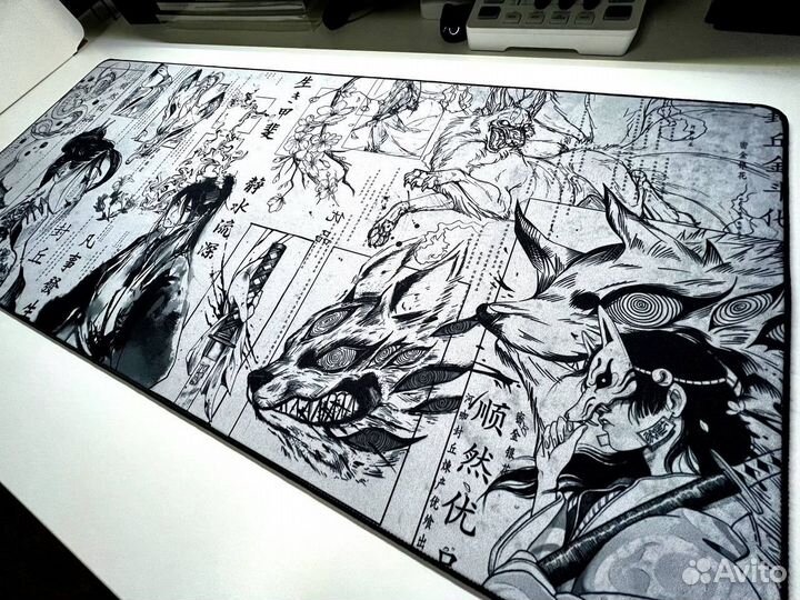 Большой кастомный коврик для мыши жаккард Japan W