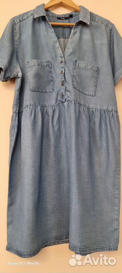 Платье, туника джинсовая 52 54 размер, лето