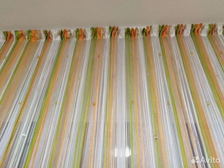 Нитевые шторы с камнями