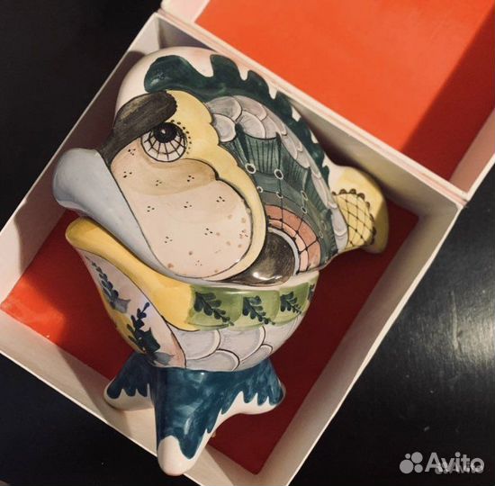 Шкатулка рыба майолика