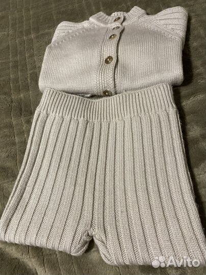 Детский зимний вязанный костюм 74