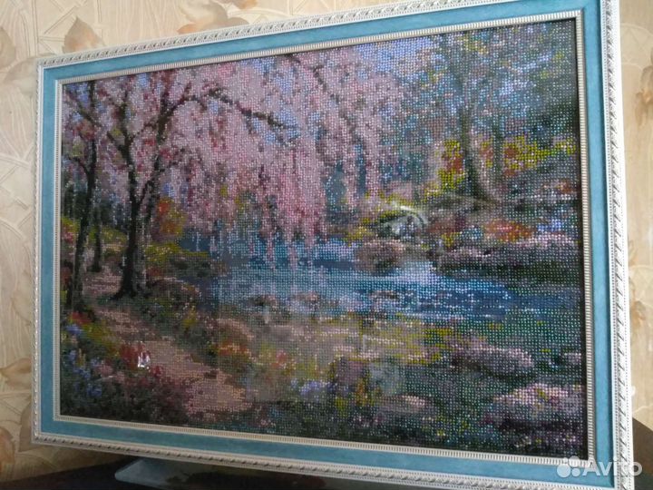 Картина, вышитая бисером, полное покрытие