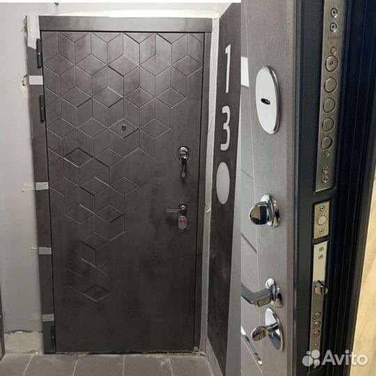 Входные металлические двери лофт бетон 3К магнит