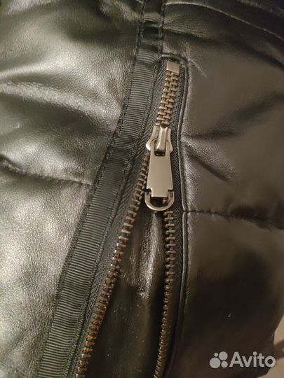 Пуховик нат. кожа зимний женский 50 черный