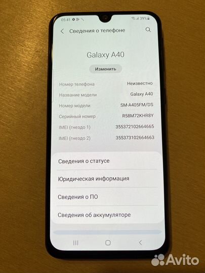 Samsung Galaxy A40, 4/64 ГБ