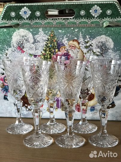 Фужеры хрустальные невысокие