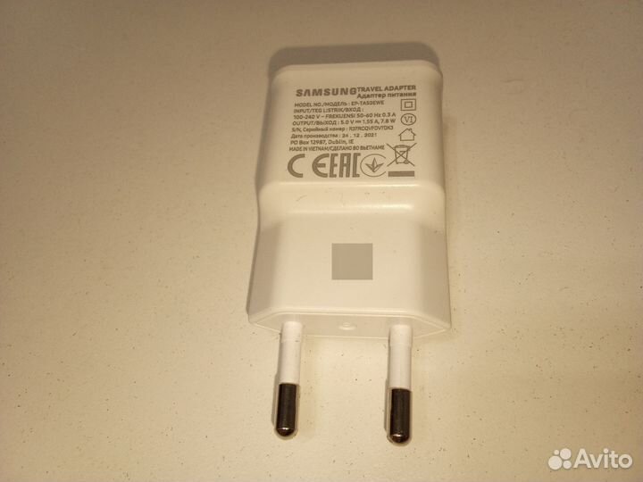 Зарядка для USB Micro (белый цвет)