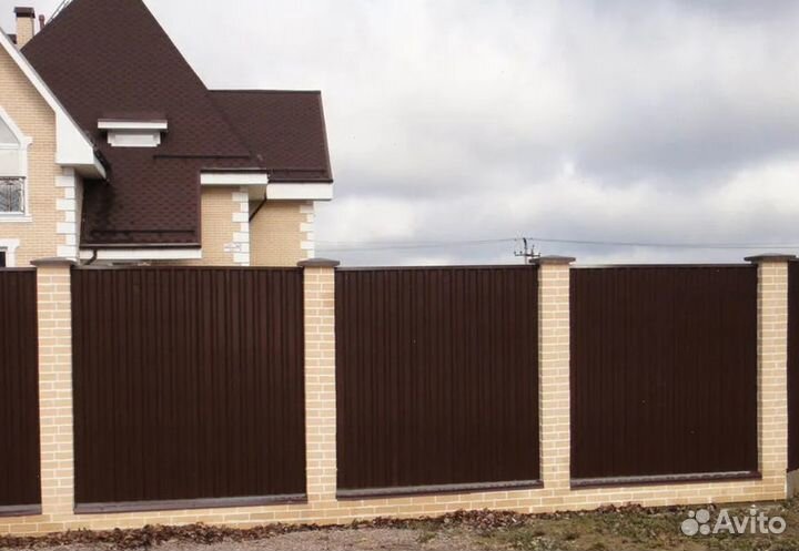 Забор металлический,ворота, калитки под ключ