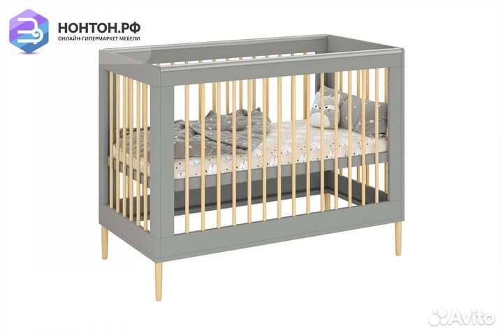 Кроватка детская Polini kids Simple 360 серый / на