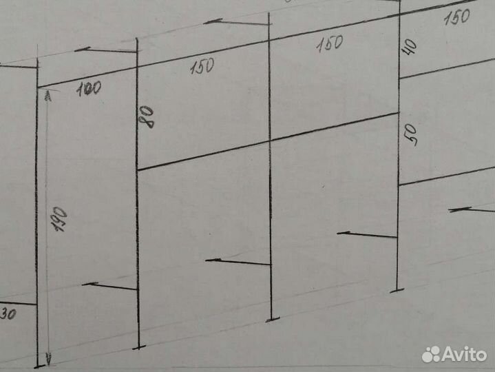 Рейлы для одежды пристенный стеллаж
