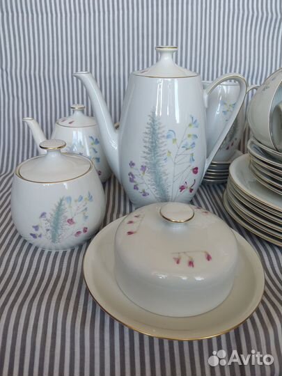 Чайно кофейный сервиз гдр душистый горошек